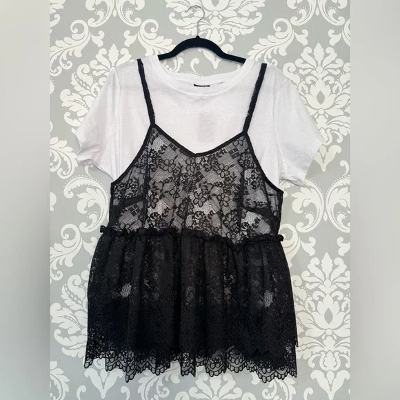 Torrid Peplum Ruffle Cami 2Fer Top - Picture 2 of 6